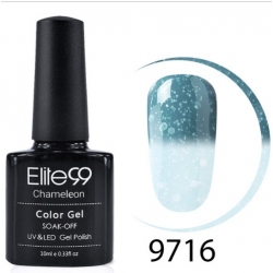 Гел Лак Термо 2в1 Цветно Бял 9716 10ml Elite99